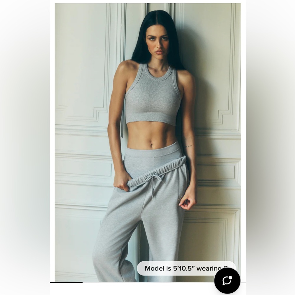 Alo Seemless Delight High Neck Bra Tank - Grey Small